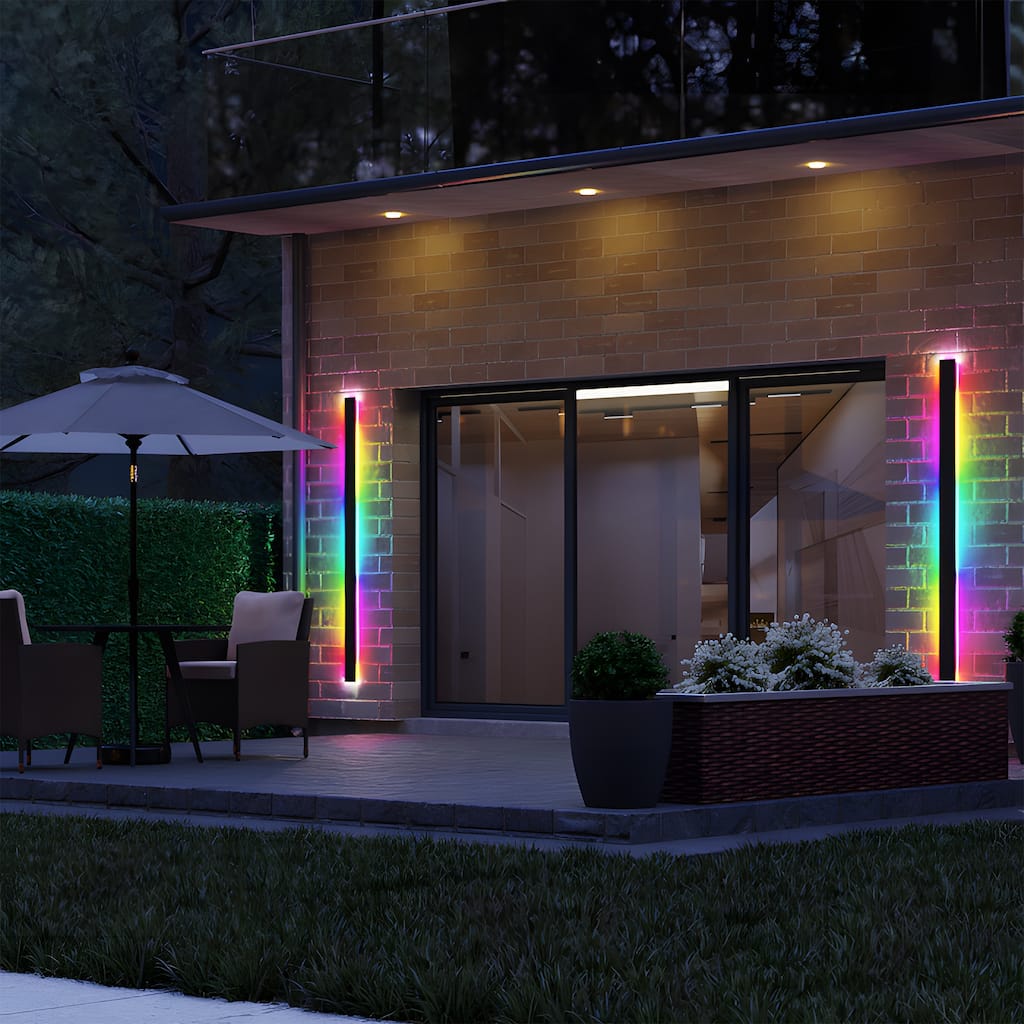 2-Pack 40" Outdoor Long Strip Modern LED Wall Lighting Fixture Lamps