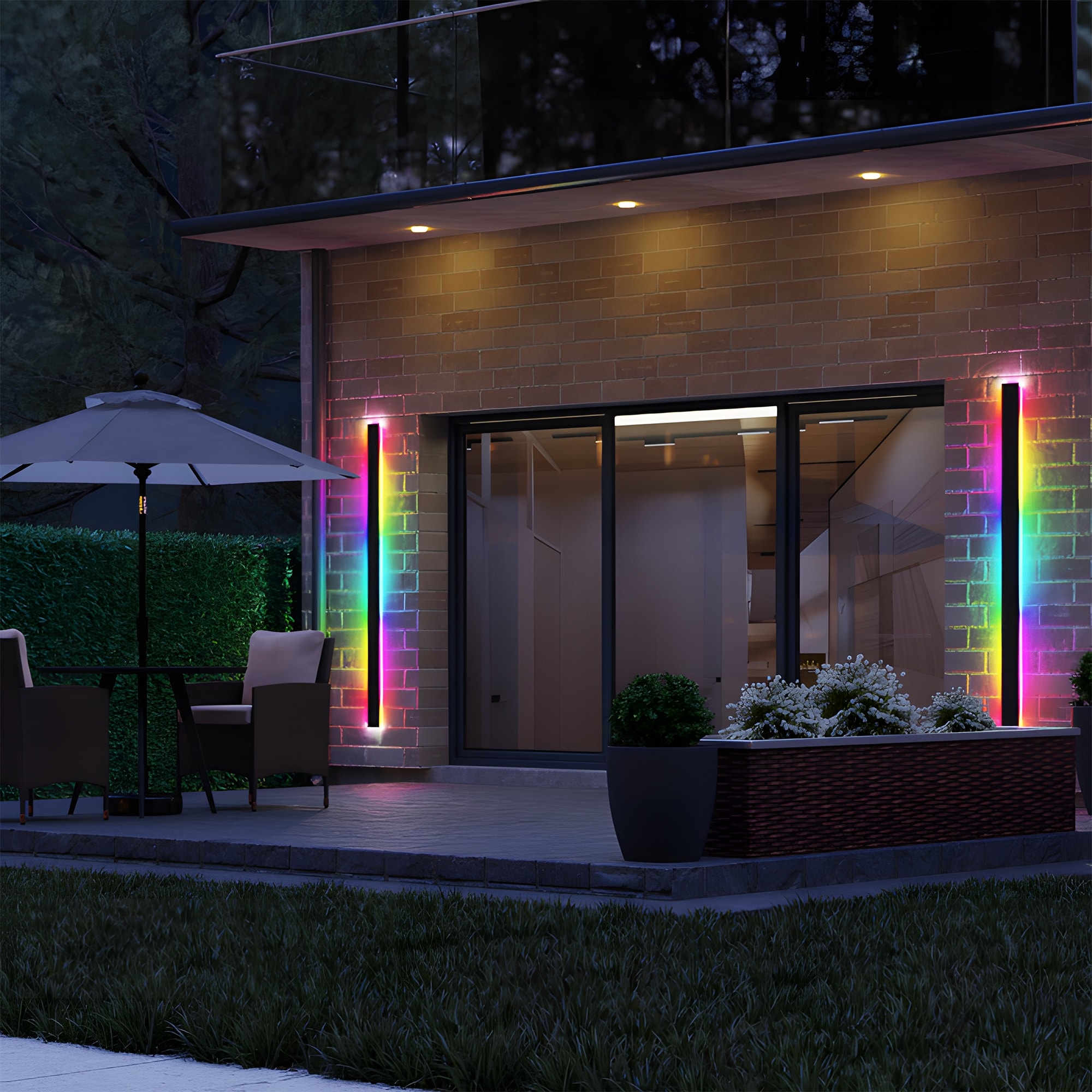 2-Pack 40" Outdoor Long Strip Modern LED Wall Lighting Fixture Lamps