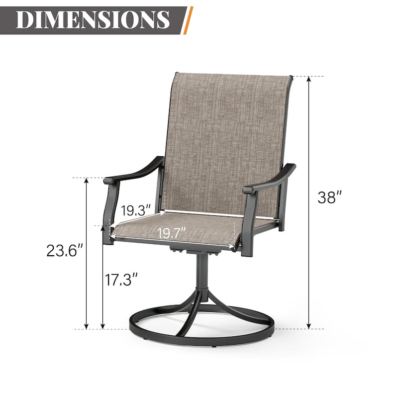 MAISON ARTS 2/4-Piece Patio Dining Chair, High Back Textilene Fabric Padded Armchairs