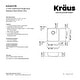 preview thumbnail 26 of 89, KRAUS Dex Stainless Steel Single Bowl Undermount Kitchen Bar Sink