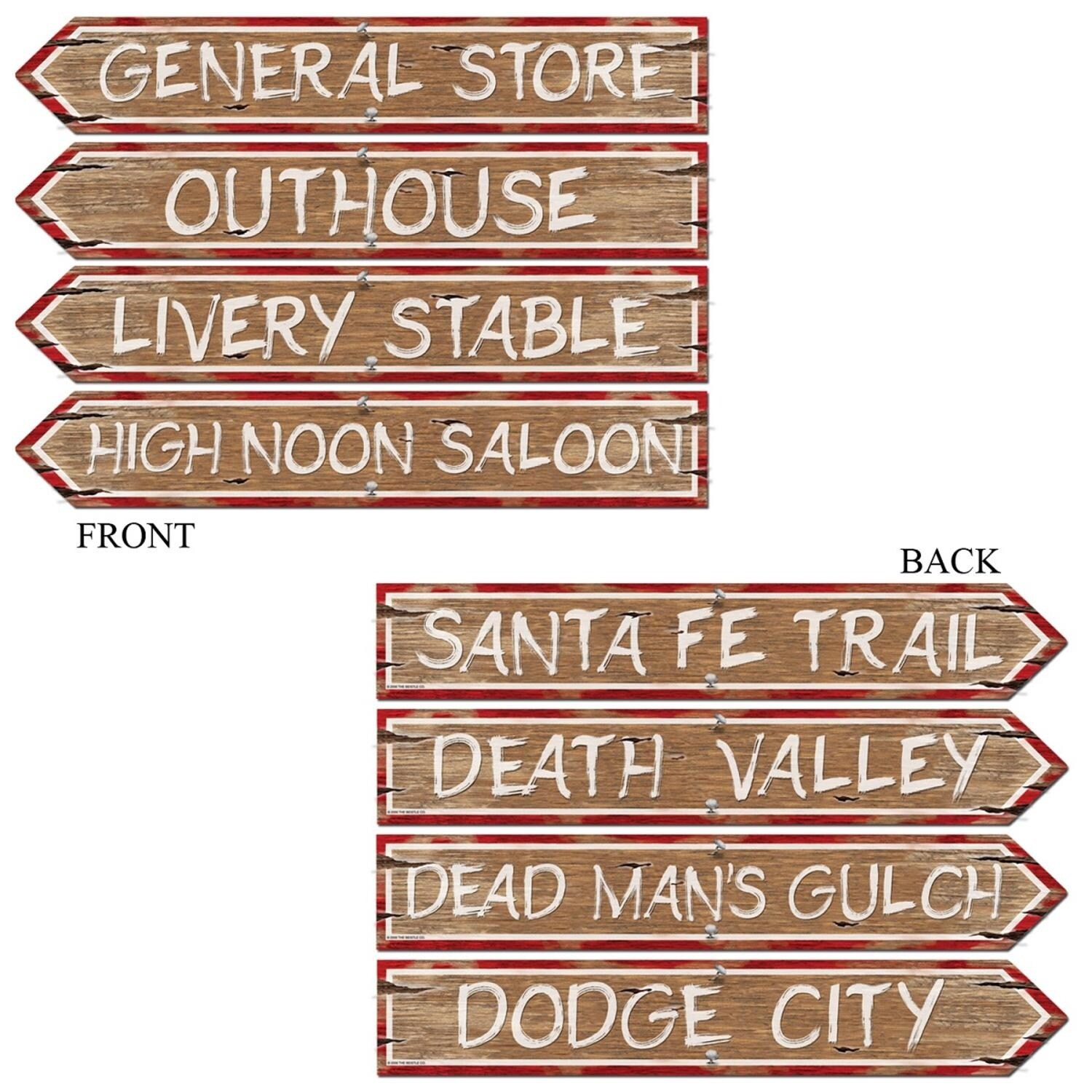 Shop Club Pack Of 48 Wooden Country Western Street Sign Cutout