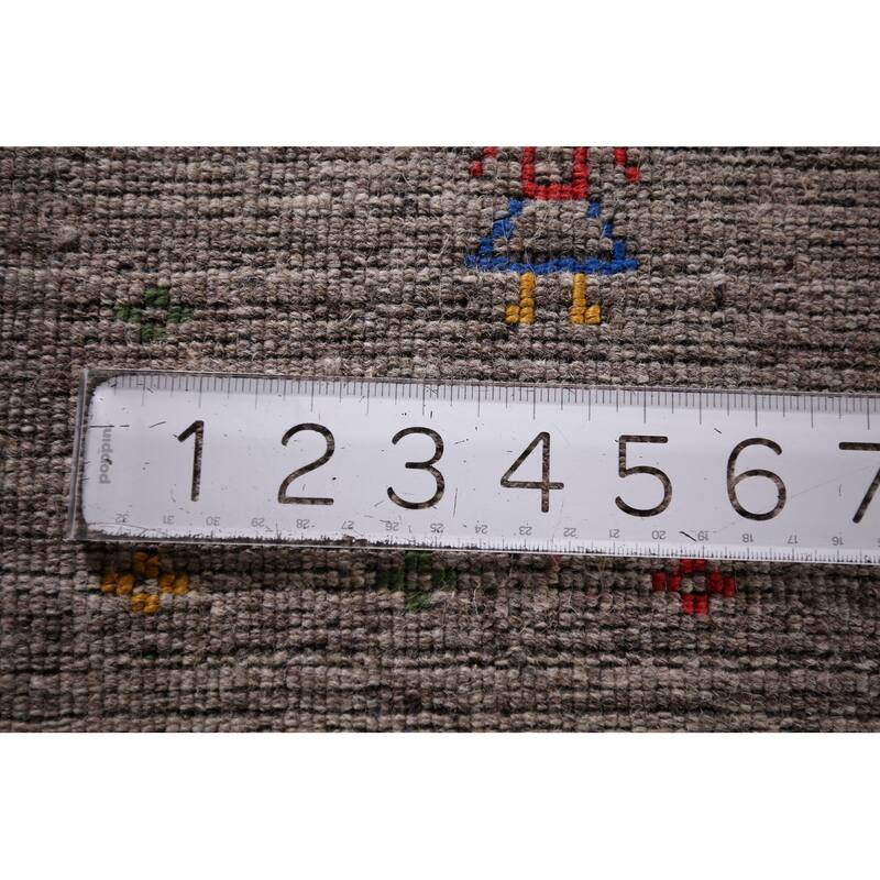 Striped Gabbeh Indian Area Rug Handmade Wool Carpet - 5'1"x 8'0"