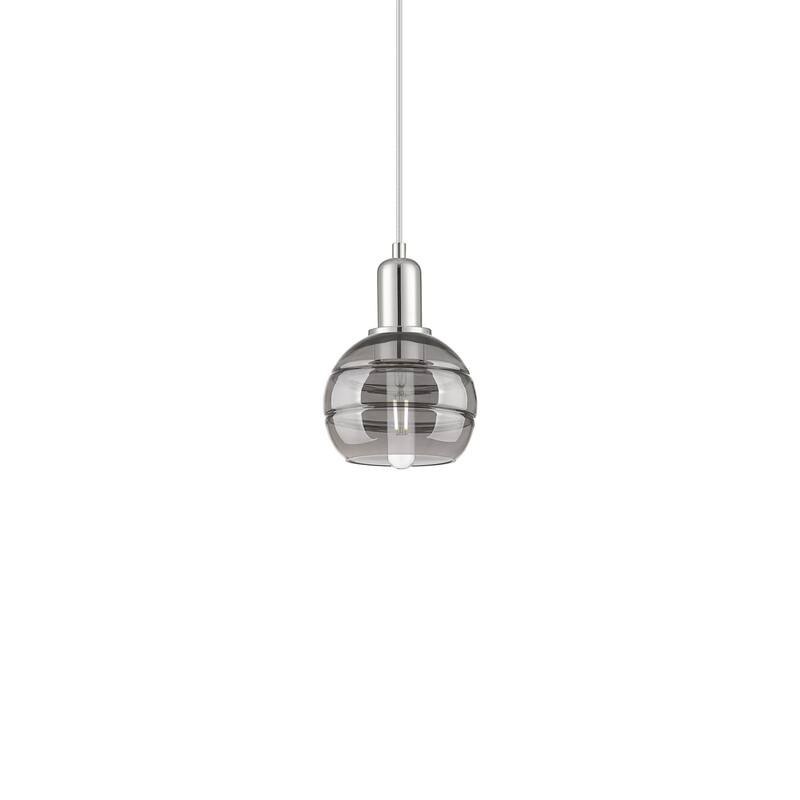 Innovations Lighting 716-1P-9-6 Rochester Pendant Rochester 6" Wide - Polished Nickel / Light Smoke