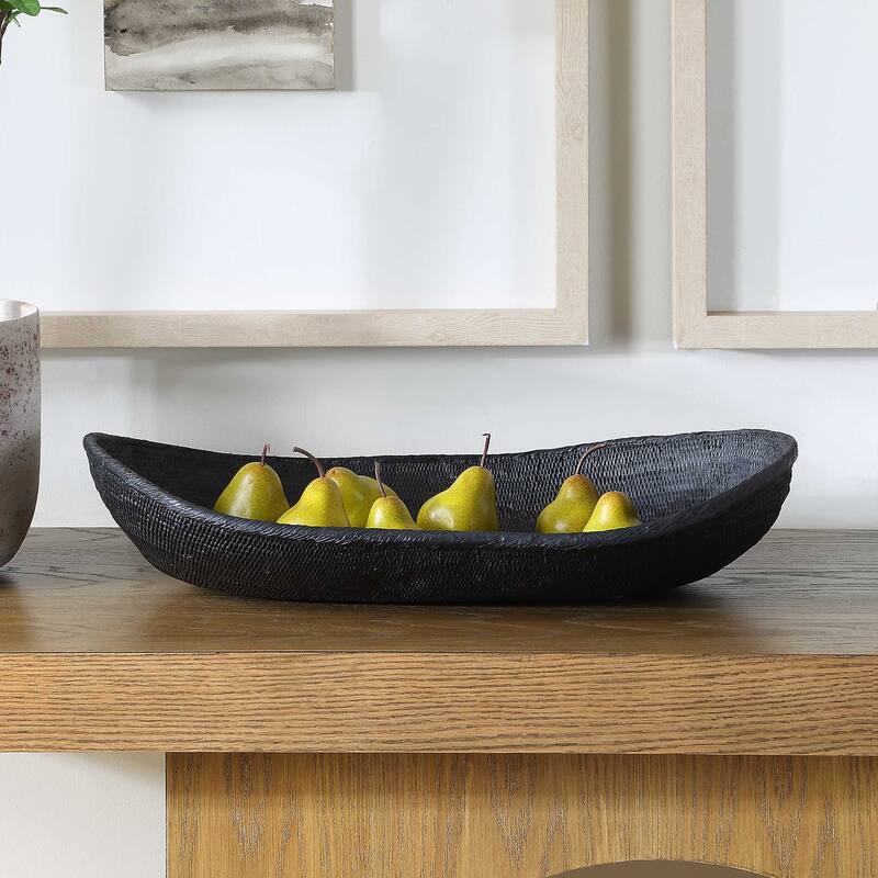 Uttermost Ember Weave Indoor-Outdoor Oblong Bowl - 23.00" W x 4.75" H x 13.75" D