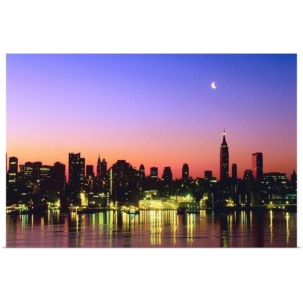 Silhouette Of Manhattan Skyline At Sunset New York Poster Print Overstock Silhouette Of Manhattan Skyline At Sunset New York Poster Print Overstock