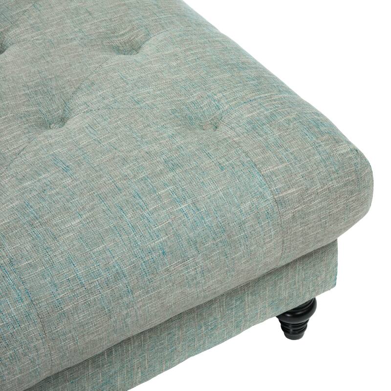 Bordeaux Vapor Fabric Tufted Ottoman by Christopher Knight Home