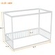 preview thumbnail 8 of 6, Twin Size Canopy Frame Floor Bed with Fence, Guardrails,White