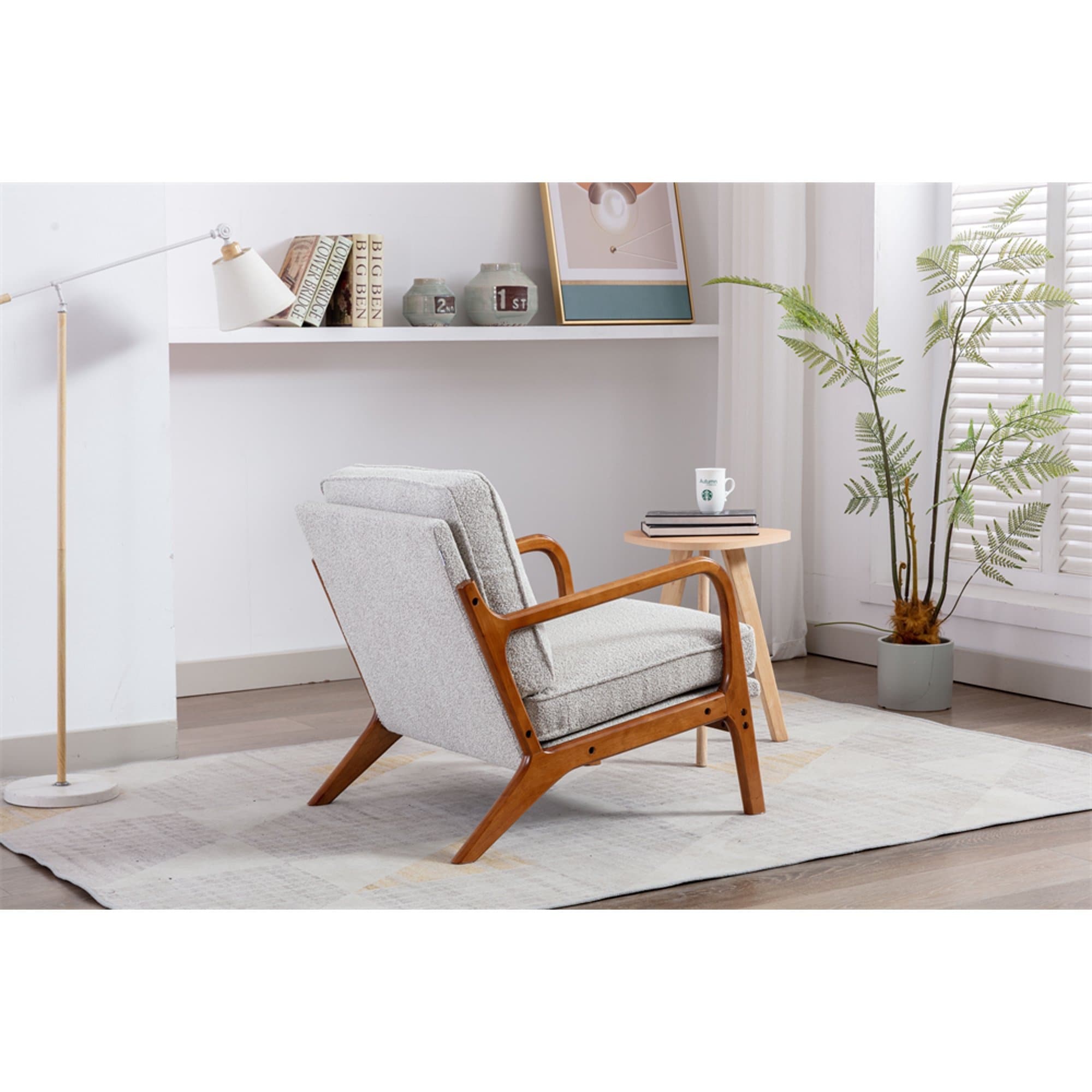 Mid century wood frame chair deals