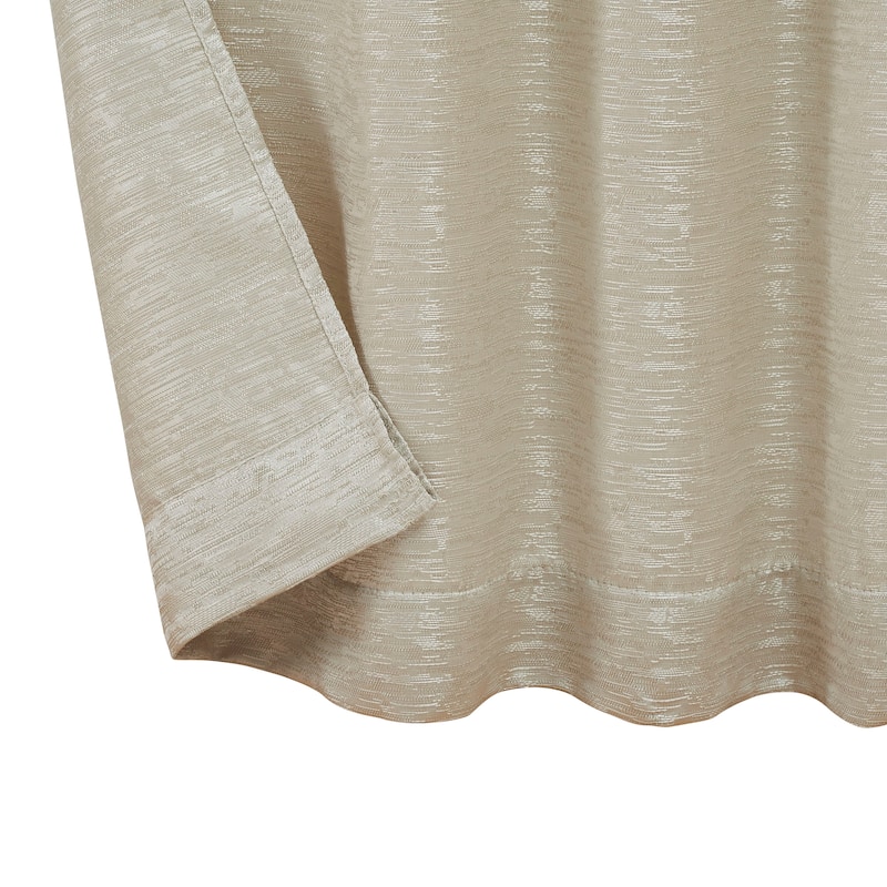 Creative Home Ideas Melinda Lurex Jacquard Back Tab Window Curtain Panel Pair with Tiebacks