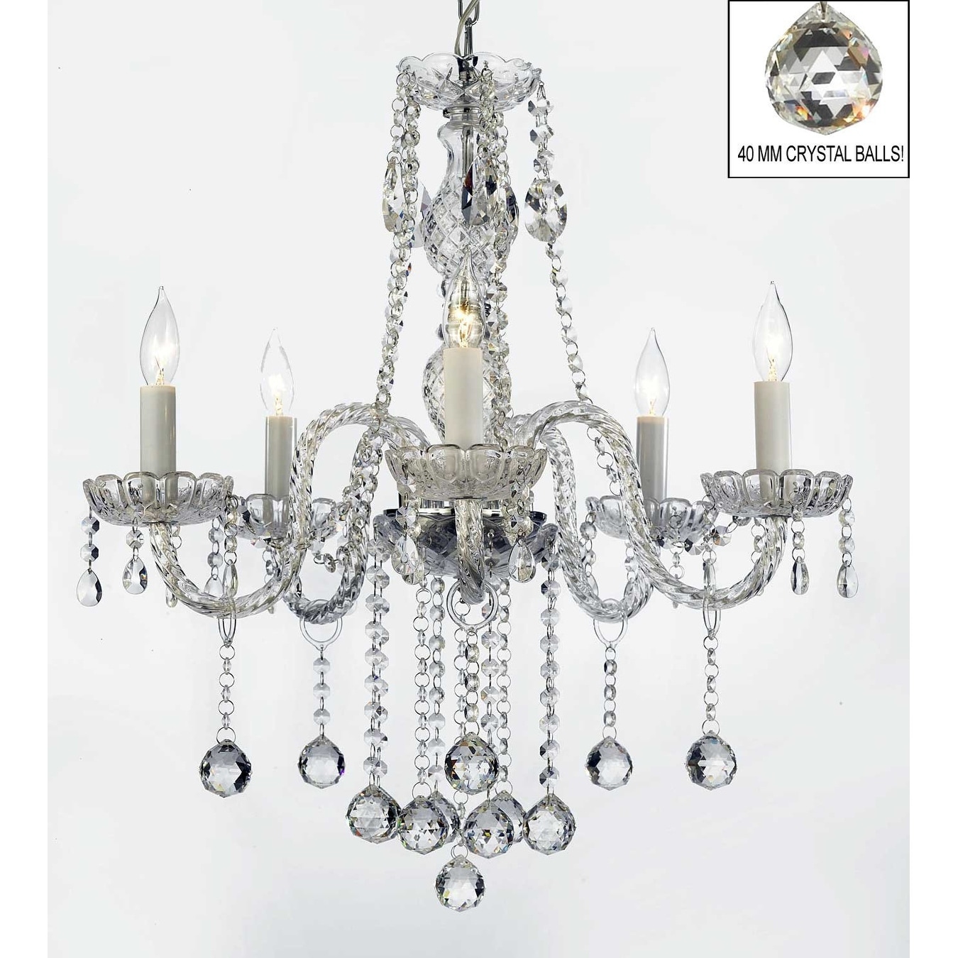 Authentic All Crystal Chandelier Lighting With Crystal Balls - Chandeliers For Bedrooms by Overstock.com