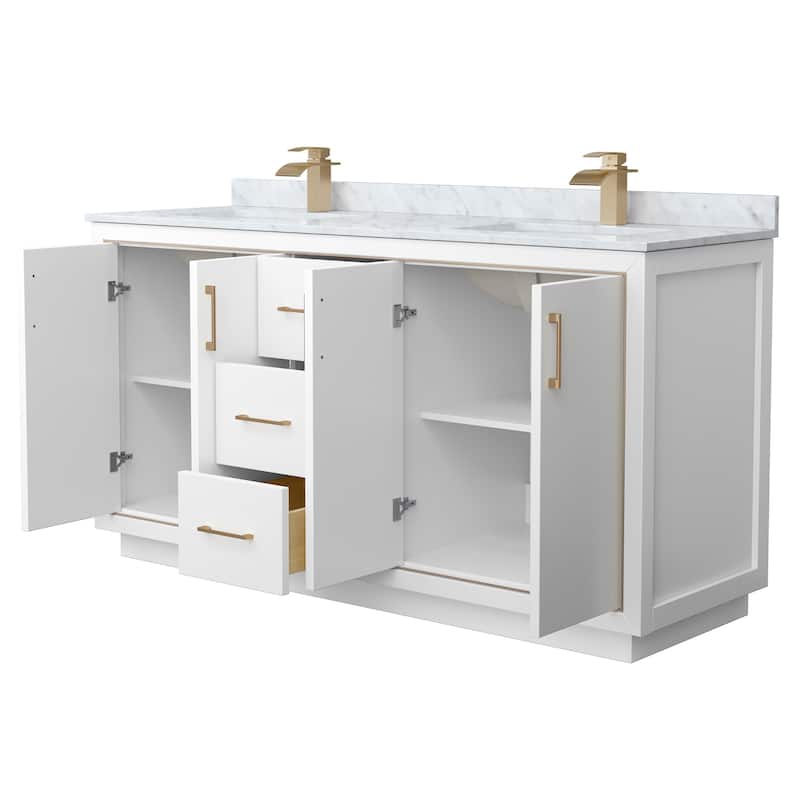 Wyndham Collection WCF1111-66D-NAT-MXX Icon 66" Free Standing Double
