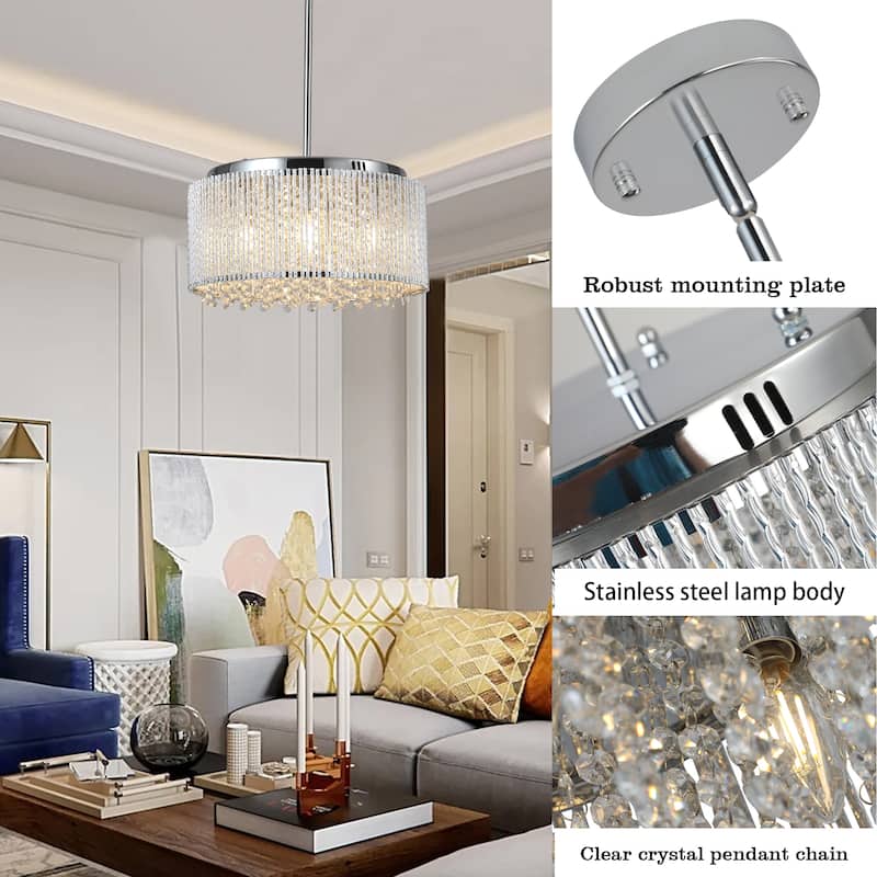Crystal chandelier- don't have bulb - SILVER