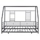 preview thumbnail 13 of 78, Metal House Bed with Trundle, Twin/Full Size Daybed Playhouse Bed with Bulit-in Storage Shelves and Metal Grid for Kids Teens