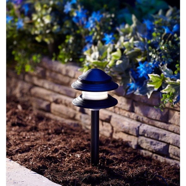 Moonrays 95544 Low Voltage LED 2 Tier Path Light 9 Lumen Black