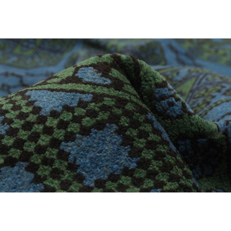 ECARPETGALLERY Hand-knotted Afghan Turquoise Wool Rug - 4'11 x 6'9