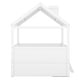 preview thumbnail 10 of 10, White Full Size Wood Bed House with Fence and Roof for Kids, Boys and Girls, Bedroom