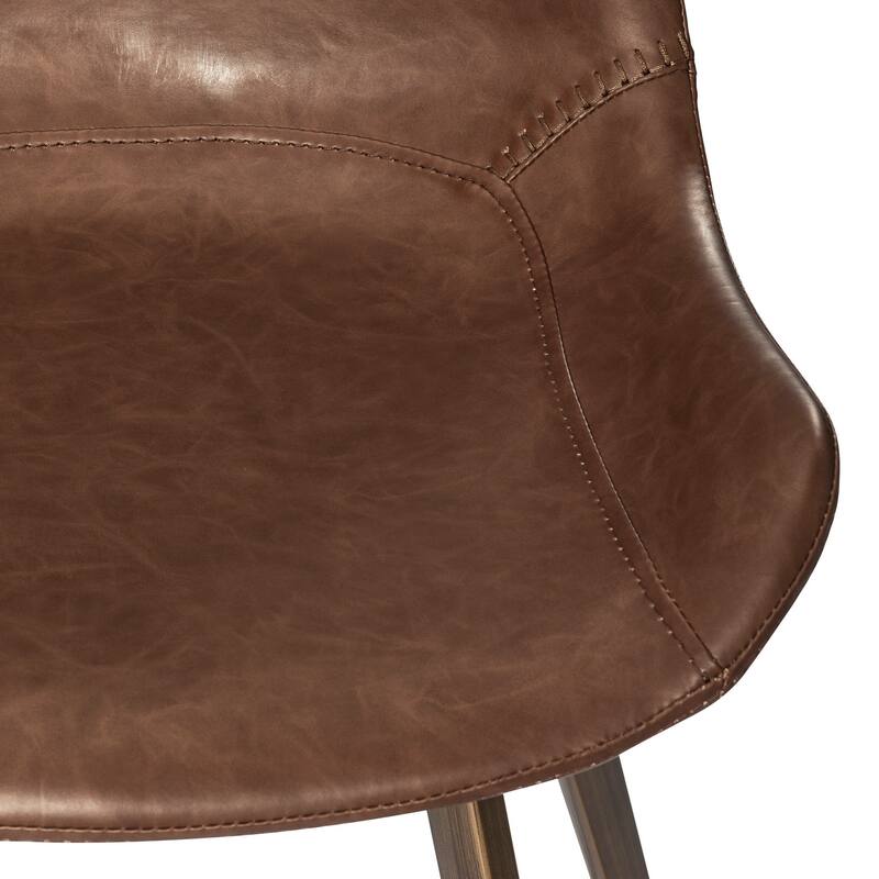 Maven Lane Victor Metal & Vegan Leather Kitchen Dining Stool
