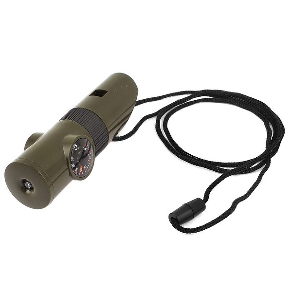 Unique Bargains Survival Outdoor LED Light Thermometer Multi-function Compass Whistle 7 in 1