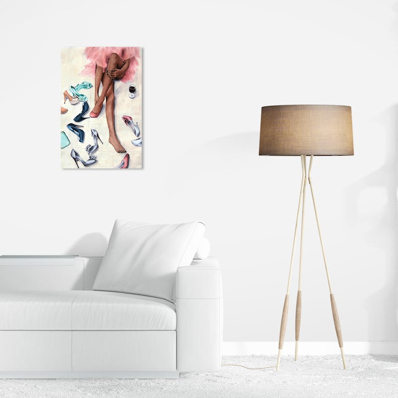 Wynwood Studio Canvas Fashion and Glam Shoe Diva Pink and Glam Wall Art Canvas Print - 24 x 16