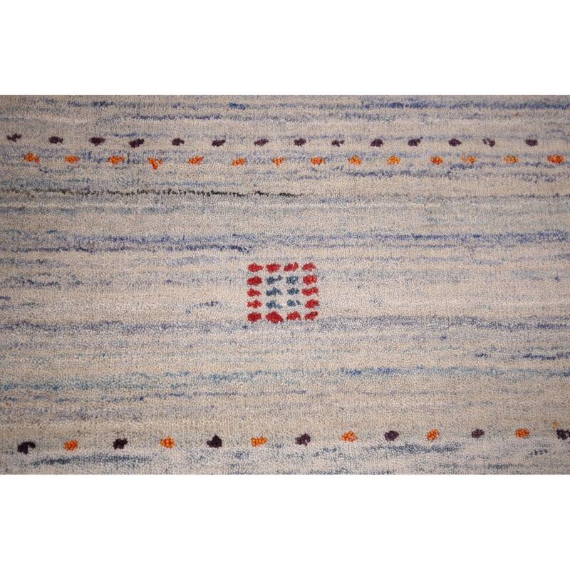 Gabbeh Indian Area Rug Handmade Beige Wool Carpet - 6'6"x 9'10"