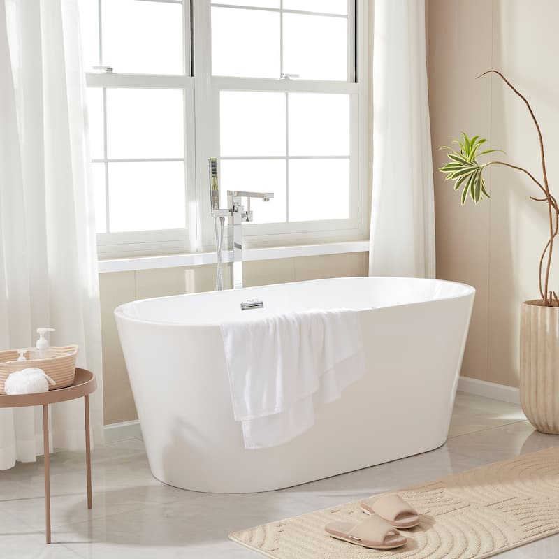 Vanity Art 67" Acrylic Freestanding Soaking Bathtub