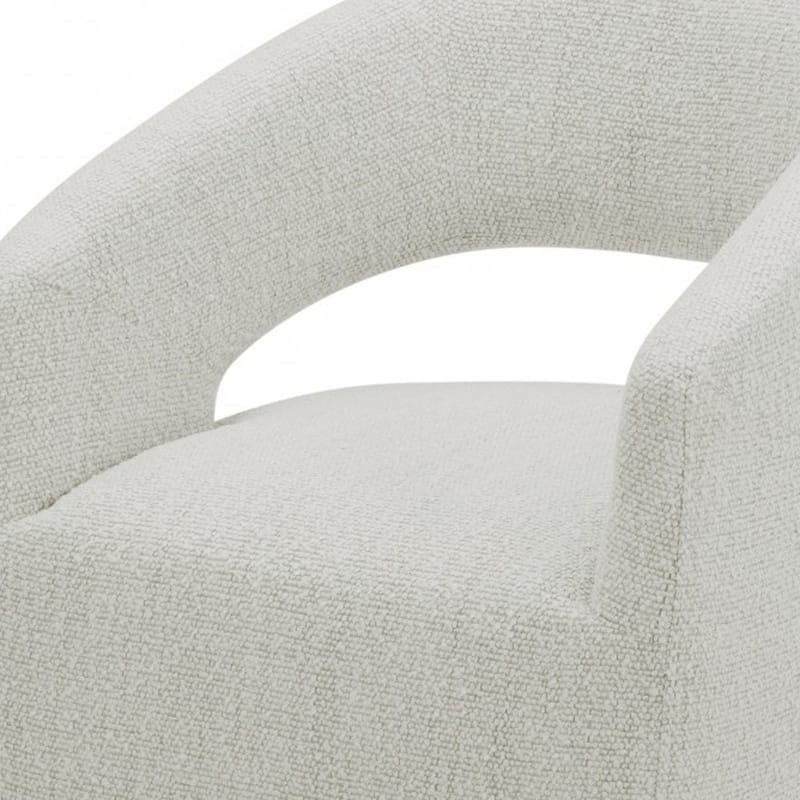 HomeRoots 26" Cream Textured Polyester Modern Arm Chair - 27