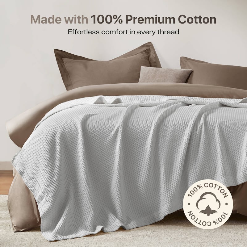 Madison Park Waffle Weave Cotton Blanket