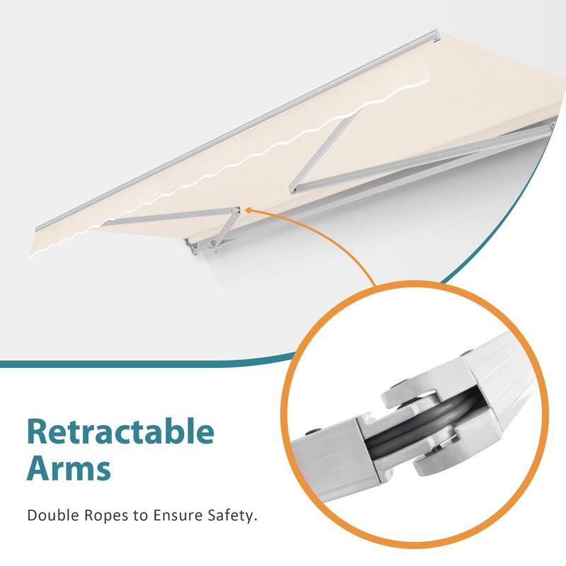 MCombo Patio Awning 12x8 Feet Sunshade Canopy for Manual Retractable Awnings, 4664