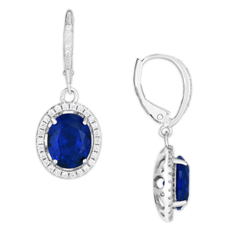 Victoria Townsend Silver Plate Cubic Zirconia Dangle Lever back Earrings