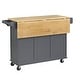 preview thumbnail 14 of 19, Simple Living 3-drawer Drop Leaf Kitchen Cart