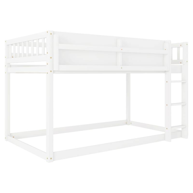Rossetta Low Twin Over Twin Solid Wood Convertible Bunk Bed with Ladder