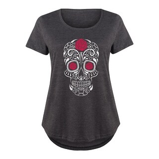 Shop Rose Sugar Skull Women S Plus Size Scoop Neck Tee