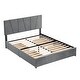 preview thumbnail 6 of 22, Modern & Simple Style Queen Size Upholstery Wood Platform Bed with Four Drawers,Adjustable Headboard