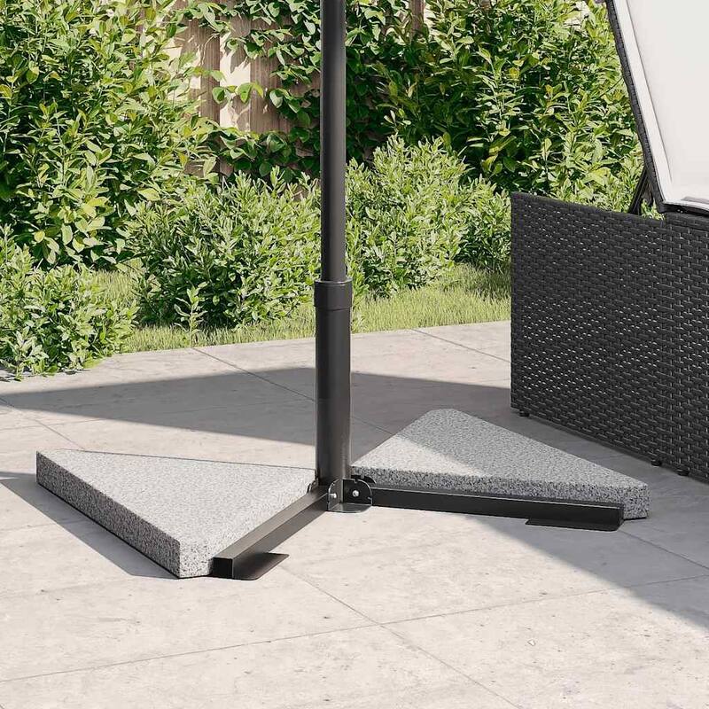 vidaXL Umbrella Weight Plate Grey Granite Compact Umbrella Weight Plate - 16.1 x 16.1 x 2.0 in