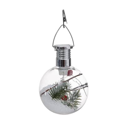 Solar Plastic Ball Bulb Hanging Lamp Christmas Tree Decoration Lamp