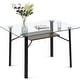 preview thumbnail 1 of 7, Mcombo Glass Dining Table Modern Rectangular Kitchen Table