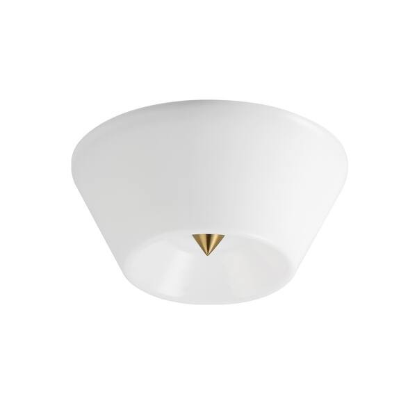 slide 2 of 10, Maxim 11150 Tack 10" Wide LED Flush Mount Ceiling Fixture Natural Aged Brass