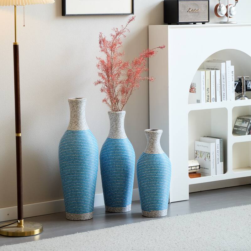 Desktop Vase Set of 3 Pieces, Decorative Floor Vase, Artificial Vine Vase PVC Floor Vase Home Decoration Flower Stand