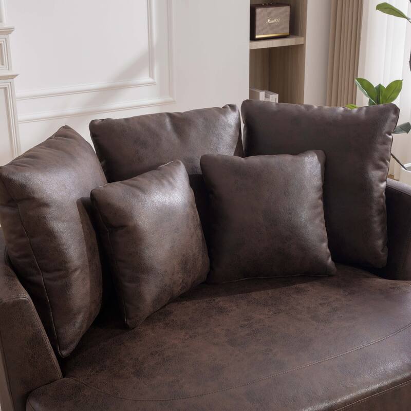 55.1" W Accent Barrel Chair,Modern Oversized Sofa Chair with 5 Pillows