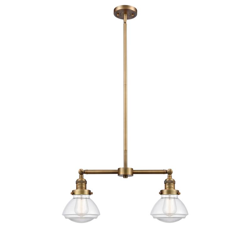 Innovations Lighting Olean 2 Light 22" Wide Chandelier - Brushed Brass / Clear
