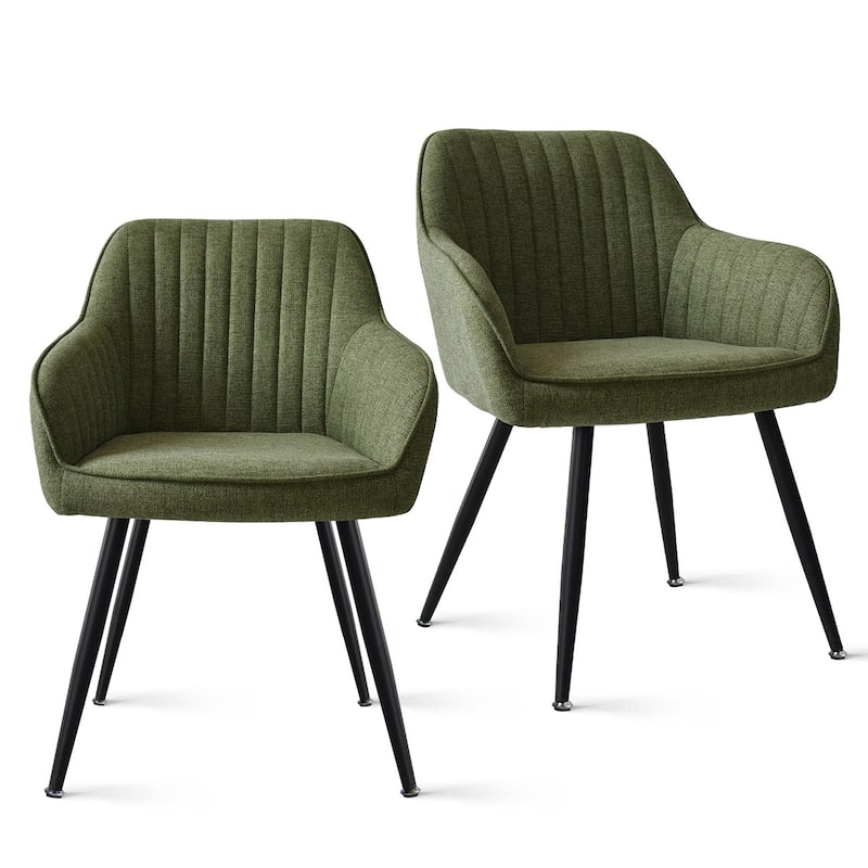 Upholstered Dining Chair with Arms (Set of 2)