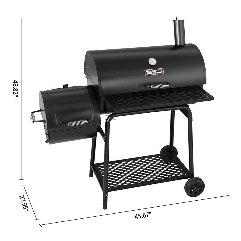 Royal Gourmet Charcoal Grill with Barrel Offset Smoker