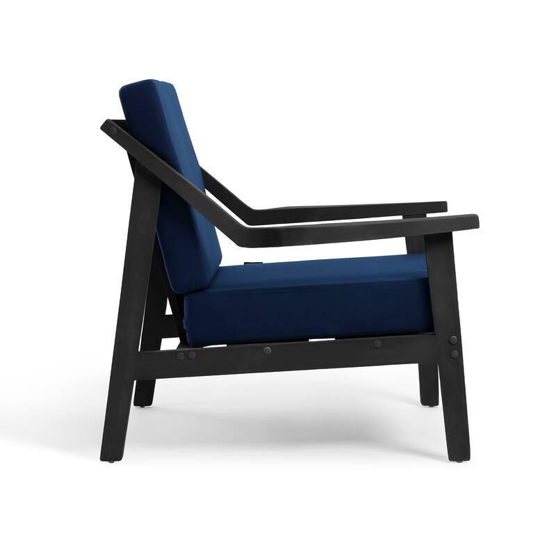 Solid Wood Outdoor Arm Chair Loveseat with Cushion