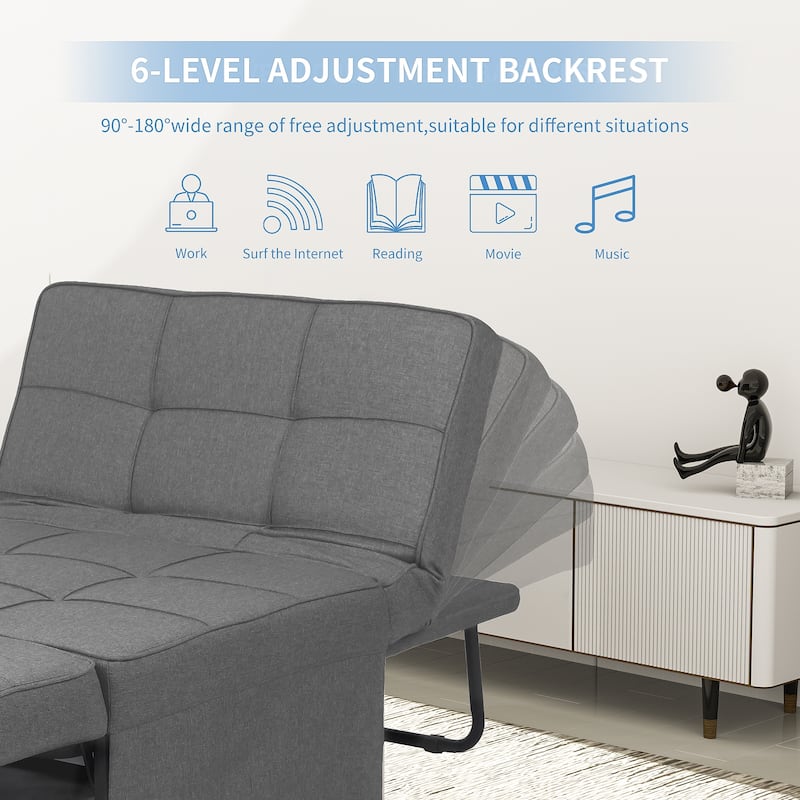 Ainfox Convertible Sofa Bed,4 in 1 Multi-Function Folding Ottoman Bed with Adjustable Backrest
