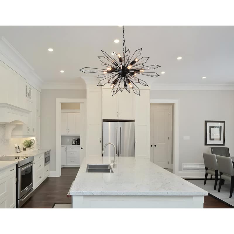 Orbital 12-Light Kitchen Island Pendant Sputnik Chandelier - N/A