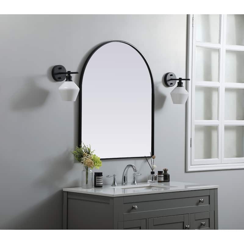 Indigo Home Metal Frame Arch Mirror 30x36 Inch