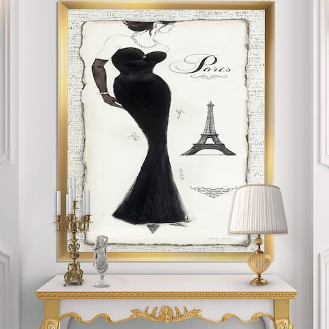 Designart "Elegance Glam Paris Diva I" Fashion Framed Art Print