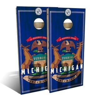 Michigan State Flag 2 Outdoor Cornhole Board Set