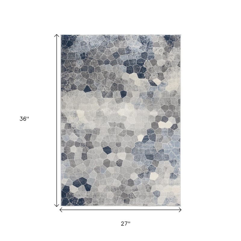 HomeRoots Cobblestone Contemporary Rectangle Area Rug - 36 in. x 27 in. x 0.4 in.