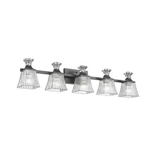 38" 5-Light Bathroom Vanity Light, Matte Black Finish
